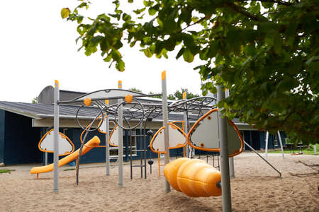 Empty fun and orange kid playground