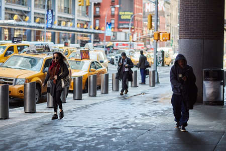 busy people walking in new york city