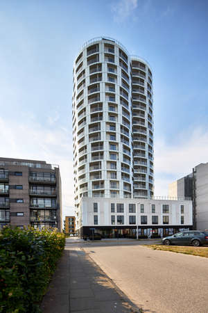 a modern condo building in denmark with nice view