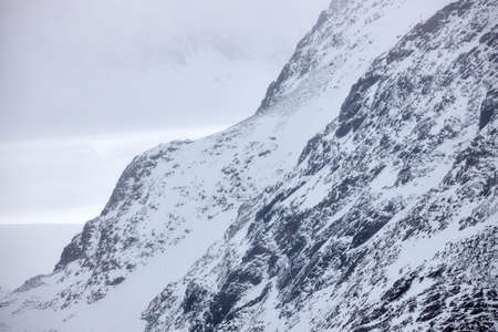 beautiful snowy and rocky mountain landscape