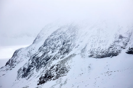 beautiful snowy and rocky mountain landscape