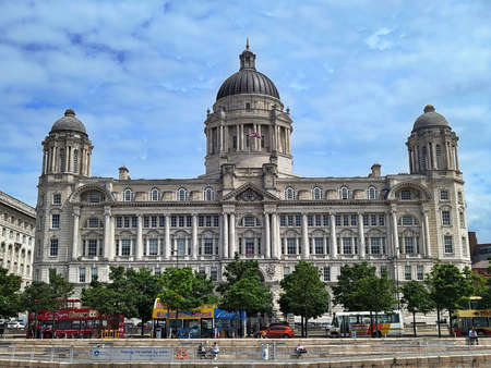 Three Graces building, Liverpool, UK.