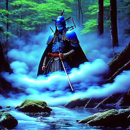 Samurai fighter ready for action.の素材