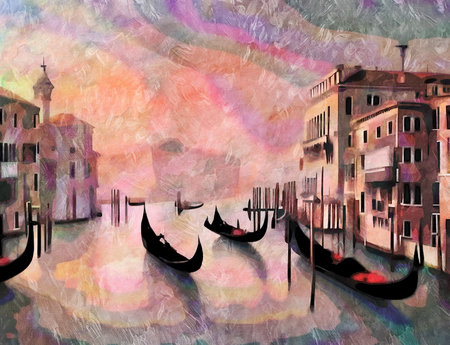 The Gran Canal in Venice, Italy.の写真素材