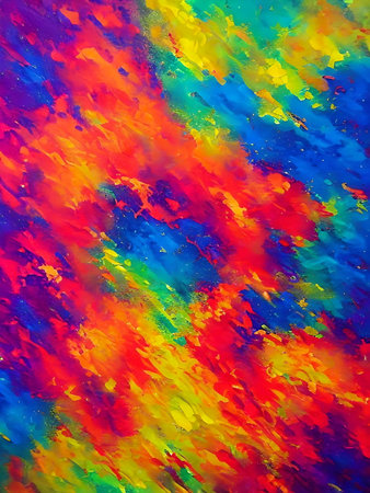 AI generated canvas exploding in colors.の素材