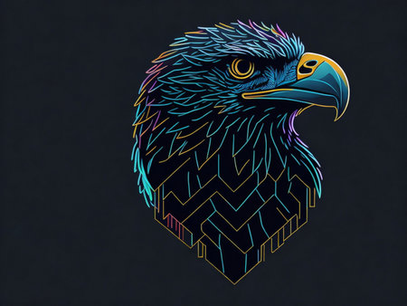 Portrait of the head of a bald eagle.の素材