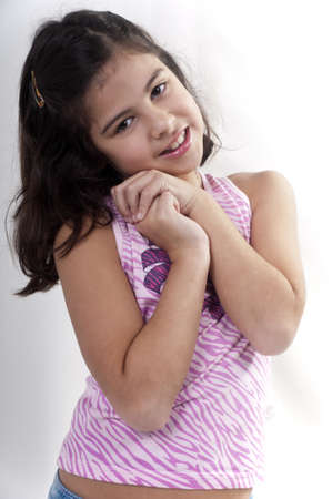 little brazilian girl with cute faceの写真素材