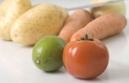  fruit and veg with the focus on the fruit の写真素材