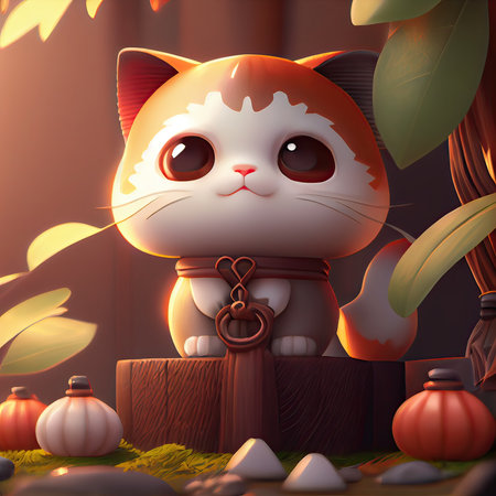 illustration of cute baby portraits of beautiful lovely pets. cat and puppy. Beautiful portrait of adorable pets. cartoon concept Generative aiの素材