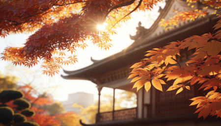 Beautiful autumn leaves in Kyoto, Japan. Autumn season concept.の素材