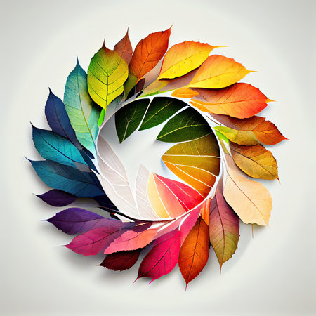 Colorful autumn leaves on a white background. EPS 10 vector file includedの素材