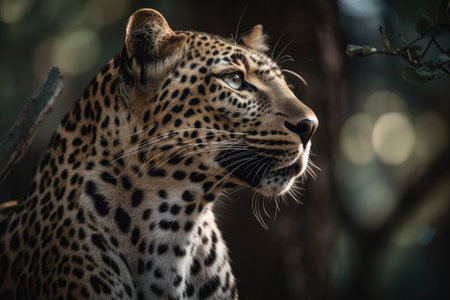Leopard in the wild, Maasai Mara National Park, Kenyaの素材