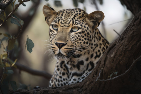 Leopard in the Okavango Delta - Moremi National Park in Botswanaの素材