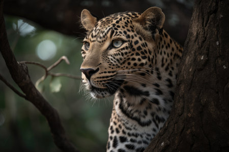Leopard in Kruger National Park, South Africa ; Specie Panthera pardus family of Felidaeの素材