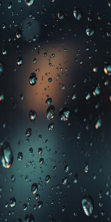 Water drops on the glass. Raindrops on the window. Abstract background.の素材
