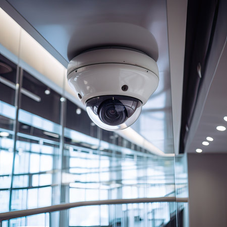 CCTV security camera in office building, security camera or surveillance systemの素材