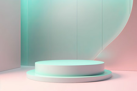 Abstract scene podium mockup. Award ceremony concept. 3d renderの素材