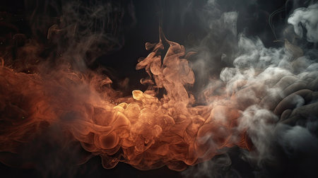 Abstract smoke on a black background. Design element. Abstract art.の素材