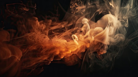 Abstract smoke moves on a black background. Background from the smoke of vapeの素材