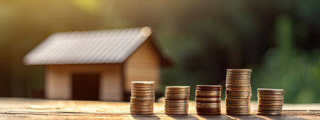 Saving money for buy a house concept. Saving money for buy a house.の素材