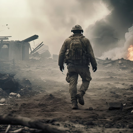 United States Marine Corps (US Marine Corps) special forces soldier in action during a training exercise at the Federal Agency for Technical Reliefの素材