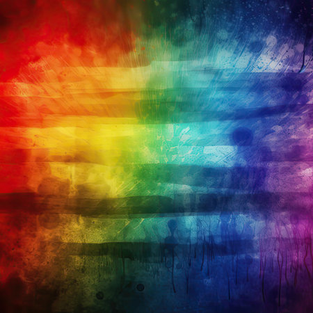 rainbow grunge background with some smooth lines and spots on itの素材