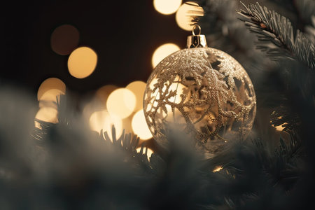 Christmas and New Year holidays background with bokeh defocused lightsの素材
