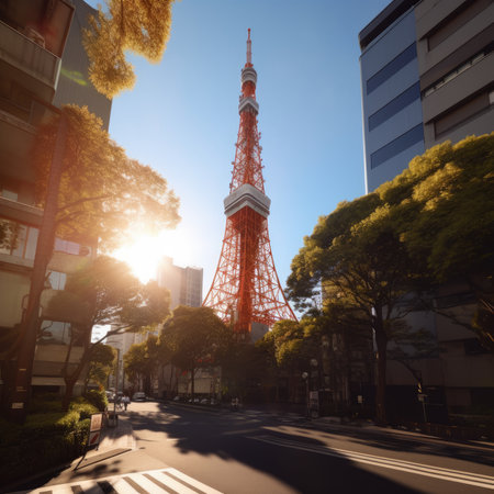 Tokyo Tower in Tokyo, Japan. Tokyo is the capital and the most populous city of Japan.の素材