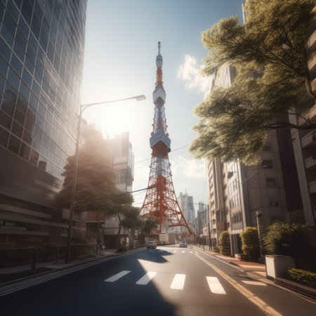 Tokyo Tower in Tokyo, Japan. ( Filtered image processed vintage effect. )の素材