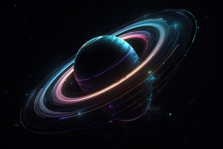 Planet in space. Abstract space background. 3D rendering and illustration.の素材