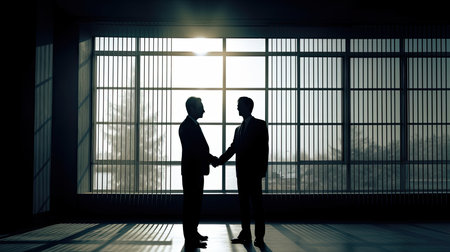 Business handshake as a symbol of partnership and agreement. 3D renderingの素材