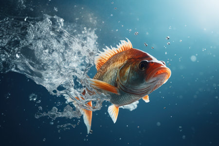 fish jumping in the sea.の素材
