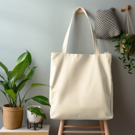 white fabric tote bag for save environment on black and white backgroundの素材