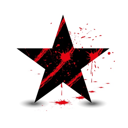 Black star with blood のイラスト素材