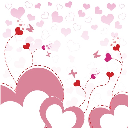 heart flower background design のイラスト素材