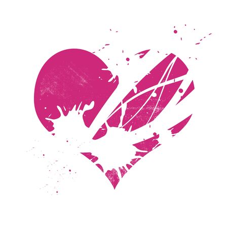 pink grungy heartのイラスト素材