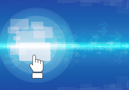 Abstract vector technology design, hand pushing のイラスト素材