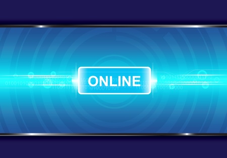 technology background with online button のイラスト素材