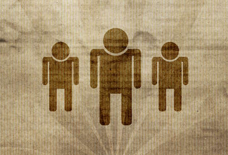 human icon on old paper の写真素材