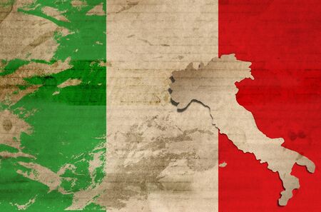 Old Italy flagの写真素材