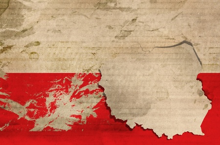 Old poland flagの写真素材