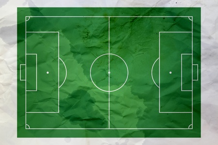 wet and wrinkled soccer field paper の写真素材