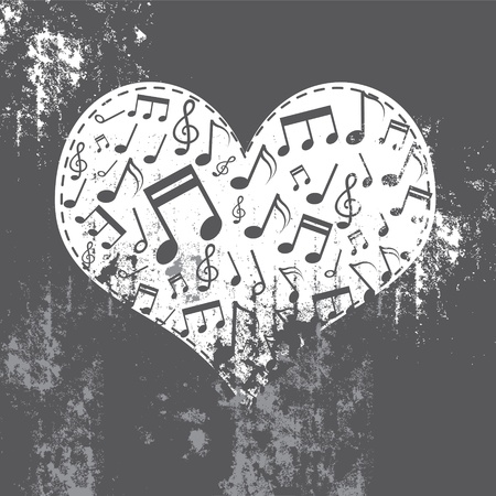 heart grunge with music insideのイラスト素材