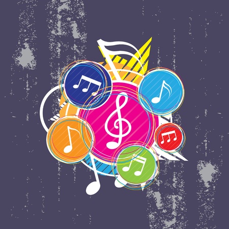 Music on grunge backgroundのイラスト素材