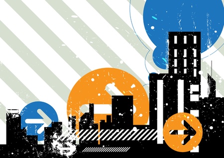 urban scene backgroundのイラスト素材