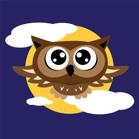 Owl flyingのイラスト素材