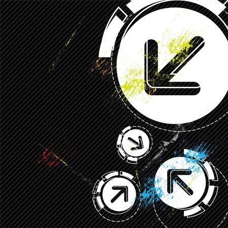 arrow design with grunge backgroundのイラスト素材