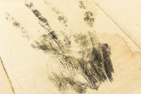 handprint on old paperの写真素材