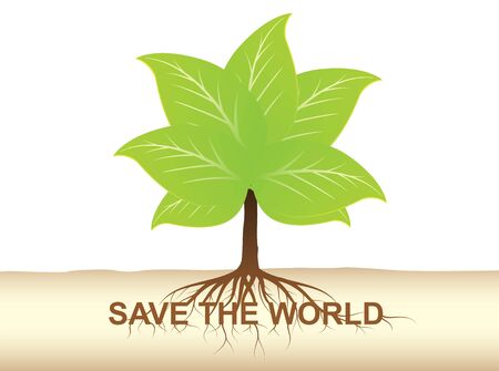 root of tree hold on ground for earthのイラスト素材