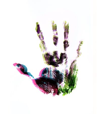 hand print overlap colorの写真素材